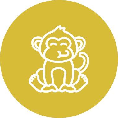 Tebrikler Maymun Yenilikçi Düz Ürün Tasarım Sembolü