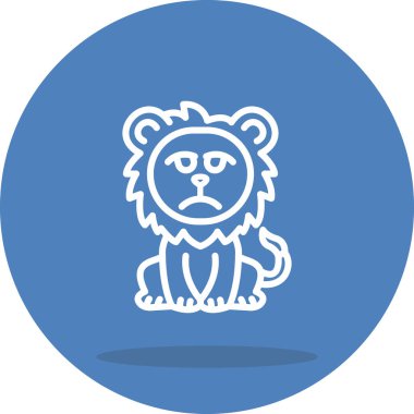 Aslan Hattı Simgesi Beyaz Arkaplanda İzole Edildi