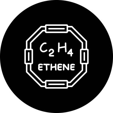 Ethene molekülünün kimyasal yapısı, basit web simgesi