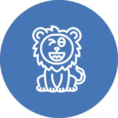 Aslan Hattı Simgesi Beyaz Arkaplanda İzole Edildi