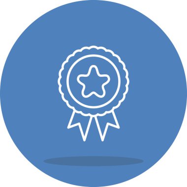 Sertifika Rozet Satırı Simgesi, Beyaz Arkaplanda Basit Görüntü 