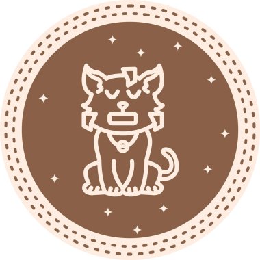 Soğuk Kedi Dengeli Düz Modern Tasarım Elemanı