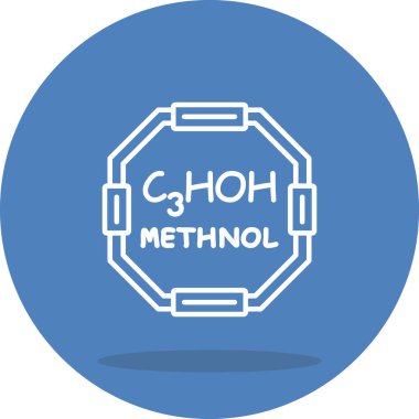 Metanol molekülünün kimyasal yapısı, basit web simgesi