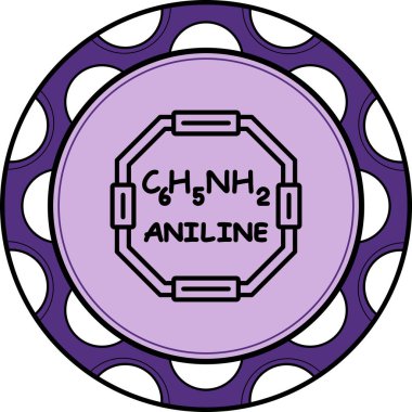 Aniline molekülünün kimyasal yapısı, basit web simgesi