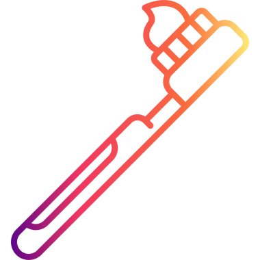 Tek diş fırçası, günlük ağız temizliği ya da tuvalet temizliği için basit bir simge..