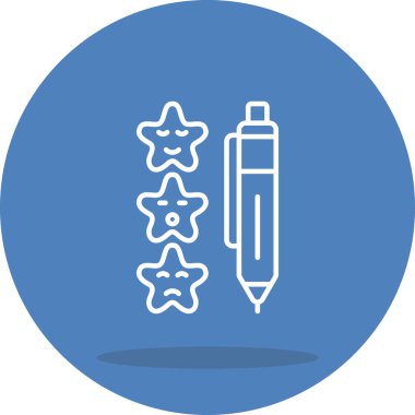 Memnuniyet Anketi simgesi, basit çizgi çizimi