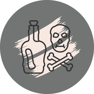 Çapraz kemikli korsan şişe ve kafatası. Profesyonel Düz simge