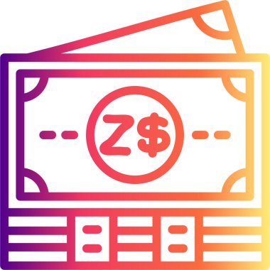 Zimbabwe Notları Dengelenmiş Özel Düz Vektör Düzeni