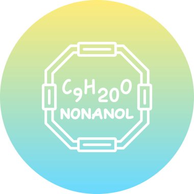 Chemical structure of Nonanal molecule, web simple icon