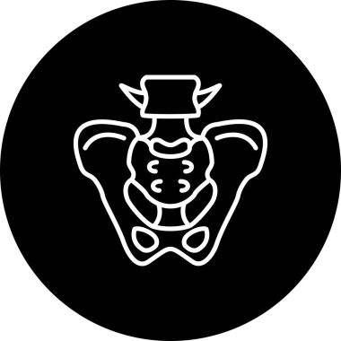 İnsan leğen kemiği yapısına sahip bir çizgi simgesi