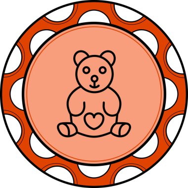 Oyuncak ayının düz simgesi, vektör illüstrasyonu