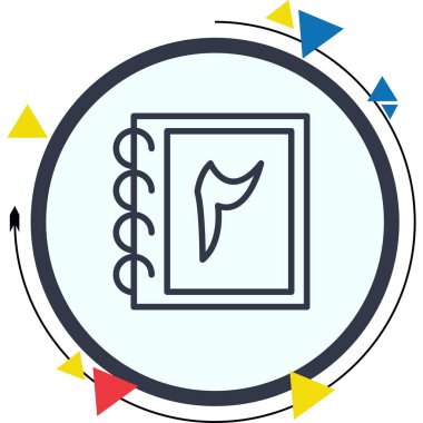 Büyük Urduca gösteren bir spiral defter. Ön kapakta iki numara var..