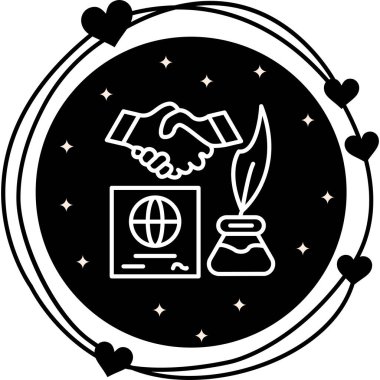 Anlaşma Çizgisi Simgesi, Basit Resimler