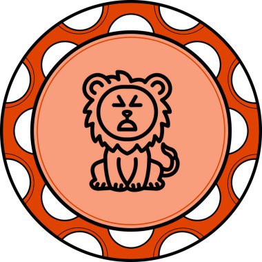 Aslan Hattı Simgesi Beyaz Arkaplanda İzole Edildi