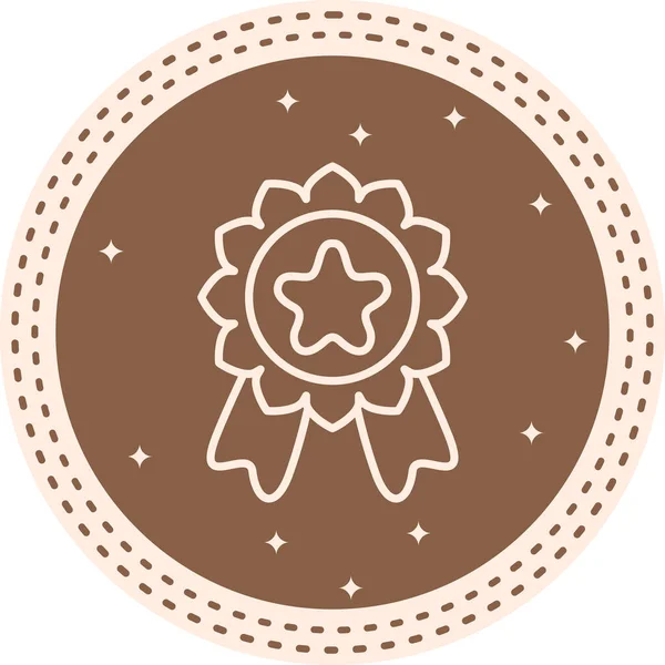 Rozet simgesi, vektör illüstrasyonu basit tasarım