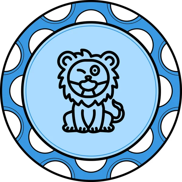 Aslan Hattı Simgesi Beyaz Arkaplanda İzole Edildi