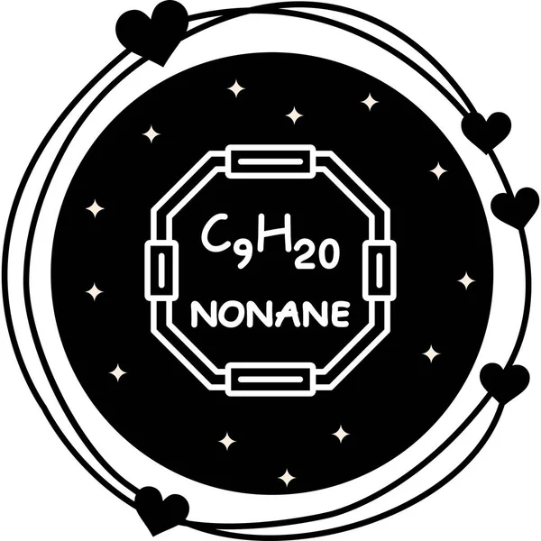 Nonane molekülünün kimyasal yapısı, basit web simgesi