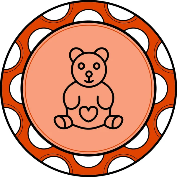 Oyuncak ayının düz simgesi, vektör illüstrasyonu