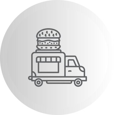 Burger Truck Hattı Basit Simge