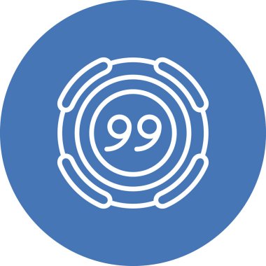 Dairesel baloncuğun içinde tırnak işaretlerinin doğrusal ana çizgi simgesi