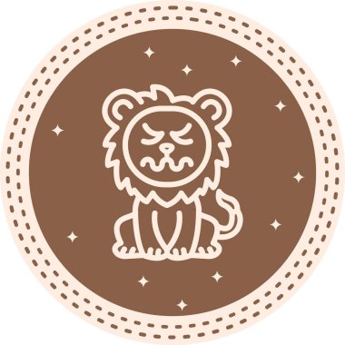 Aslan Hattı Simgesi Beyaz Arkaplanda İzole Edildi