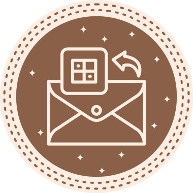 E- posta satırı simgesi, beyaz arkaplan üzerine basit illüstrasyon