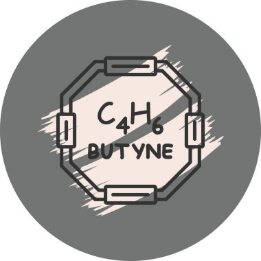 Butyne molekülünün kimyasal yapısı, basit web simgesi