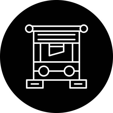 Giyotin Web Hattı Düz Simgesi