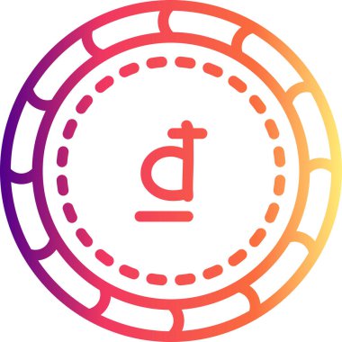 Dong para birimi simgesi, basit düz resimleme