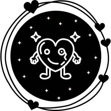 Tek Kalp Modern Yaratıcı Sanat Sembolü