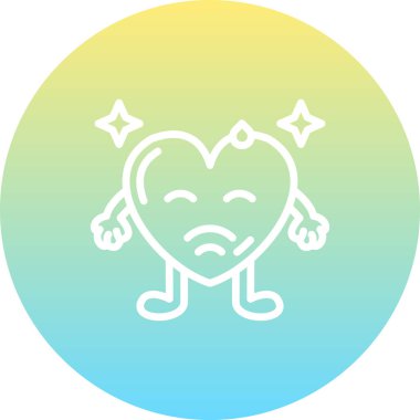 Utanmış Kalp Profesyonel Temiz Kullanıcı Arayüzü Elementi