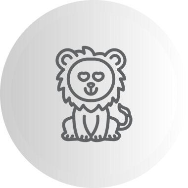 Aslan Hattı Simgesi Beyaz Arkaplanda İzole Edildi