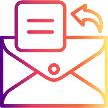 E- posta satırı simgesi, beyaz arkaplan üzerine basit illüstrasyon