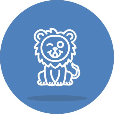 Aslan Hattı Simgesi Beyaz Arkaplanda İzole Edildi