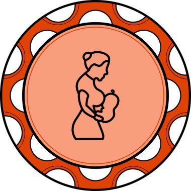 Göğüs simgesi basit düz illüstrasyon