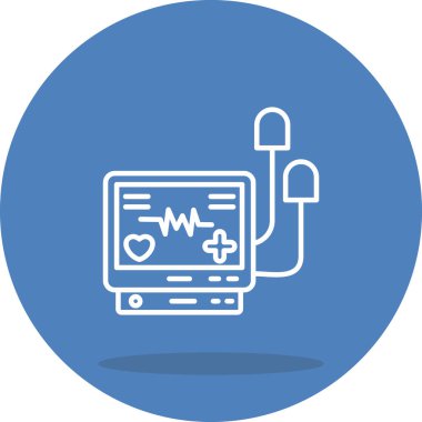 Defibrilatör simgesi basit düz illüstrasyon