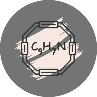 İzokinolin molekülünün kimyasal yapısı, basit ağ simgesi