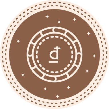 Dong para birimi simgesi, basit düz resimleme