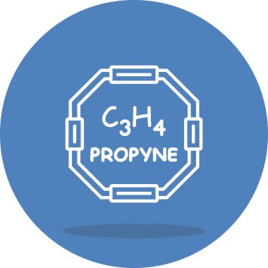 Propyne molekülünün kimyasal yapısı, basit web simgesi
