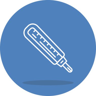 İşaretli ölçekli ve sensör uçlu tıbbi termometre çapraz konumda. Uygulama için uygun simge.