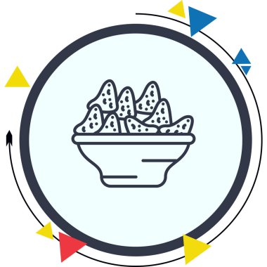 Nachos basit tasarım simgesinin vektör çizimi