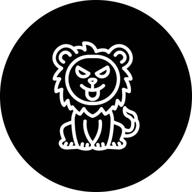 Aslan Hattı Simgesi Beyaz Arkaplanda İzole Edildi