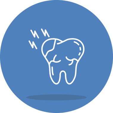 Çürümüş tek bir insan dişi. ikon diş boşluğunu ya da ağız sağlığı sorununu temsil eder.