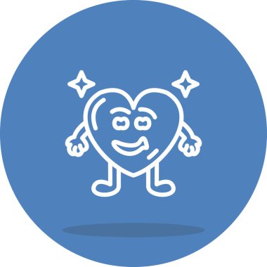 Sırıtan Kalp Zarif Profesyonel Düz Grafik Sembolü