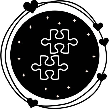 Bulmaca simgesi, basit illüstrasyon tasarımı