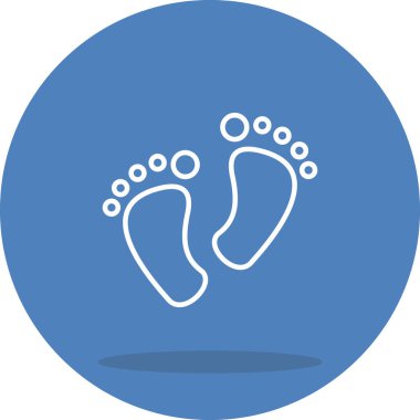 Mavi arka planda iki beyaz ayak izi.