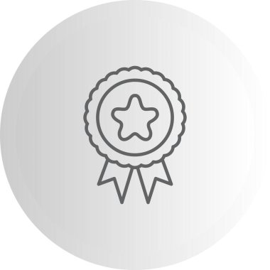 Sertifika Rozet Satırı Simgesi, Beyaz Arkaplanda Basit Görüntü 