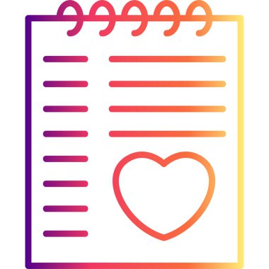 Yürekli ve satırlı defter sayfası