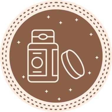 Yüzeyinde kapağı olan bir şişe takviye.