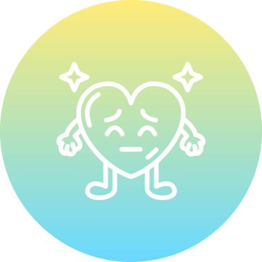 Kolları ve bacakları olan üzgün bir kalp karakteri